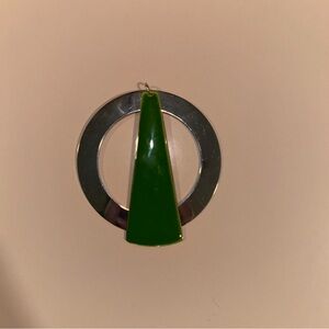 Green and Silver Geometric Pendant